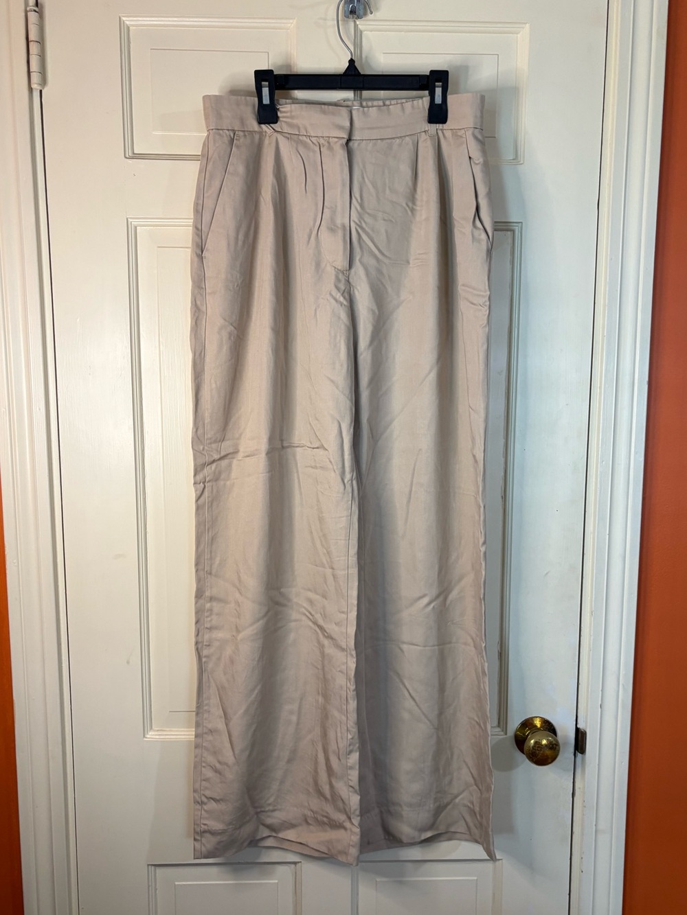 Abercrombie & Fitch Sloane Tailored High Rise Wide Trouser Pant Khaki/Tan Medium - Picture 8 of 8